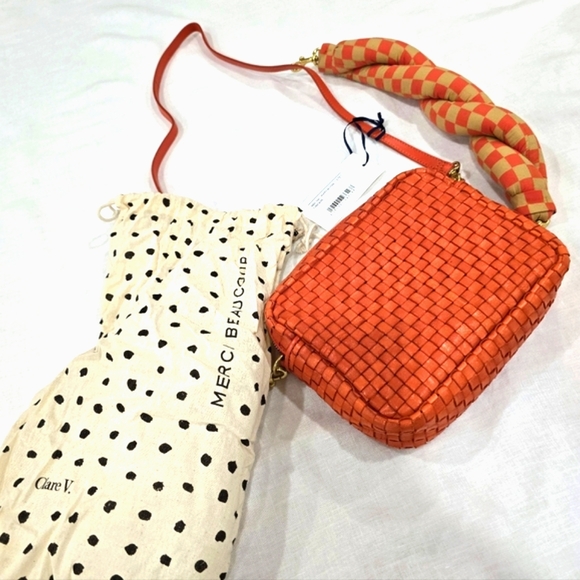 Claire V Midi Sac Poppy Woven + Bonus Strap (Brand new) - Picture 8 of 10